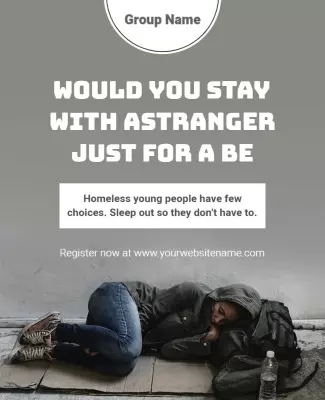 Compassionate Awareness Campaign for Homeless Youth Poster Template