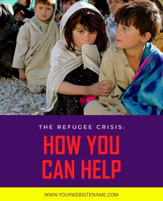 Compassionate Awareness for Refugee Crisis Support Poster Template