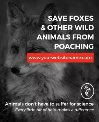 Compassionate Black and White Wildlife Conservation Poster Template