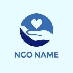 Compassionate Blue Hands Offering Help in NGO Services Logo Template