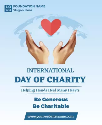Compassionate Blue International Day of Charity Poster Template