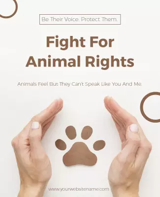 Compassionate Brown Animal Rights Awareness Poster Template