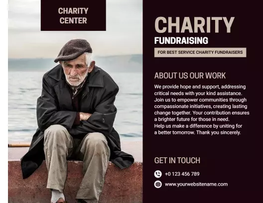 Compassionate Charity Fundraising Support Services Brochure Template