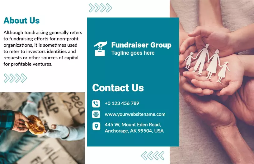 Compassionate Fundraising Assistance and Donation Services Brochure Template