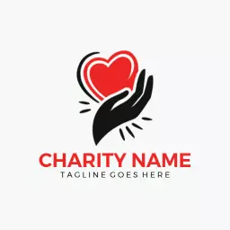 Compassionate Hand and Heart Symbolizing Non Profit Logo Template
