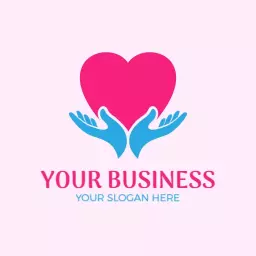 Compassionate Hands Cradling Heart to Represent NGO Services Logo Template