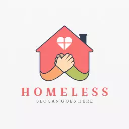 Compassionate Hands Embracing Home for the Homeless Logo Template