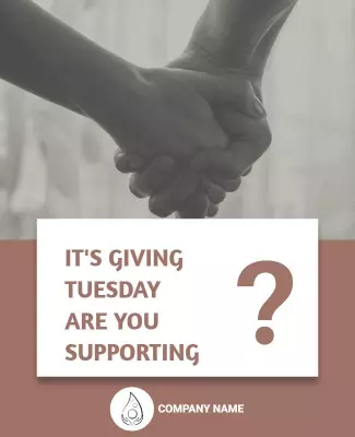Compassionate Monochrome Giving Tuesday Fundraiser Poster Template