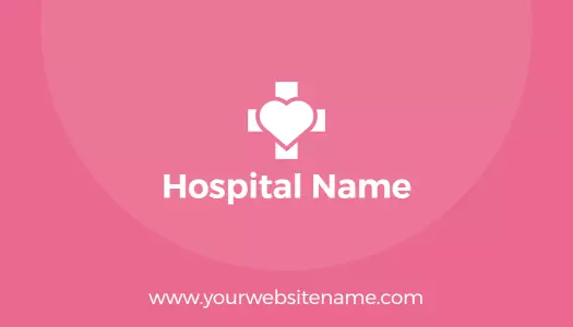Compassionate Pink Medical Care Hospital Business Card Template