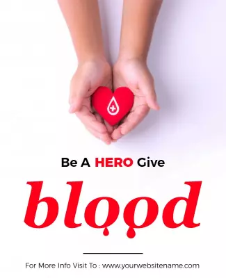 Compassionate Red Blood Donation Awareness Poster Template