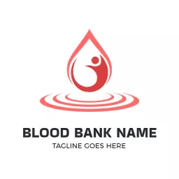 Compassionate Red Drop Symbolizing Vital Blood Bank Services Logo Template