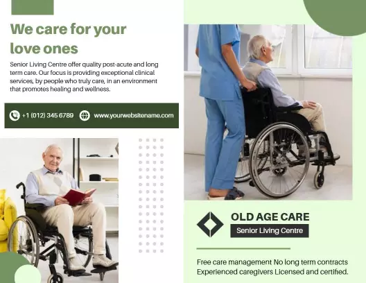 Compassionate Senior Care Services and Support Brochure Template