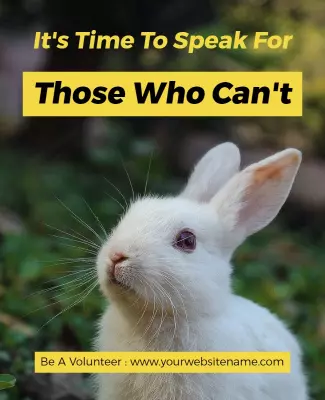 Compassionate Yellow Animal Advocacy Poster Template