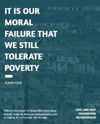 Compelling Blue Charity Awareness Campaign Poster Template