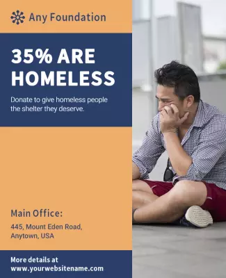 Compelling Blue Charity Awareness Fundraiser Poster Template