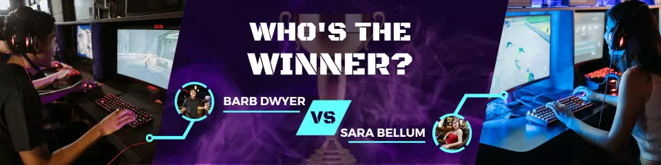 Competitive Gaming Matchup Between Players on Purple Twitch Banner Template