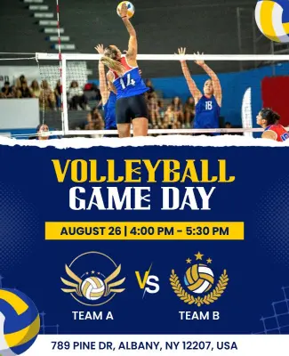 Competitive Volleyball Game Day Event Flyer Template