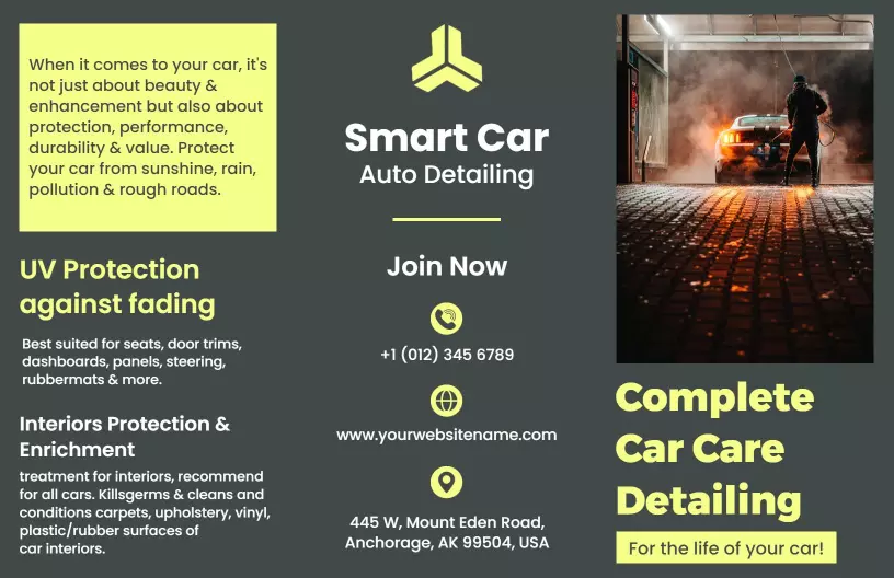 Complete Car Care and Detailing Services Brochure Template