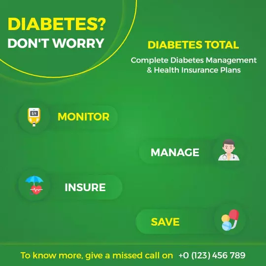 Complete Diabetes Management and Health Insurance Plans Ad Template