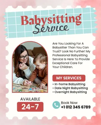 Comprehensive Babysitting Services Flyer Template