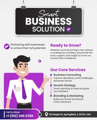 Comprehensive Business Solutions Promotional Flyer Template