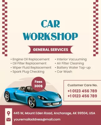 Comprehensive Car Workshop Services Flyer Template