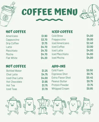 Comprehensive Coffee Shop Menu Flyer Template