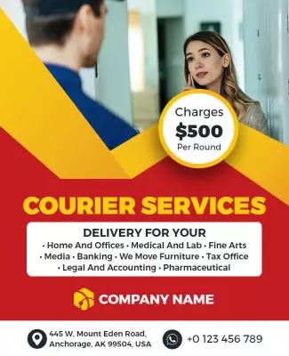 Comprehensive Courier Services Promotion Flyer Template
