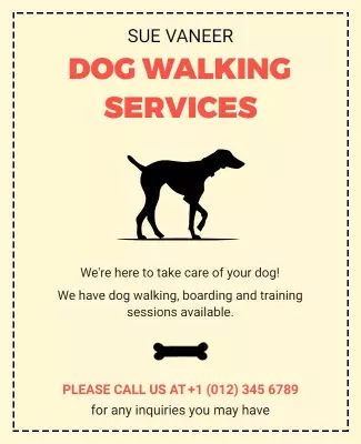 Comprehensive Dog Walking Services Flyer Template