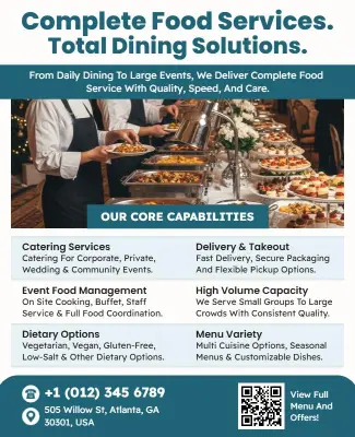 Comprehensive Event Food Catering Services Flyer Template