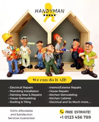 Comprehensive Handyman Services Promotional Flyer Template