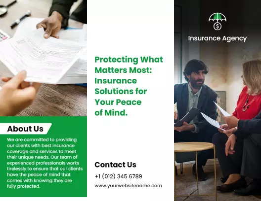 Comprehensive Insurance Services Coverage Options Brochure Template