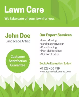 Fresh Green Lawn Care and Maintenance Service Flyer Template