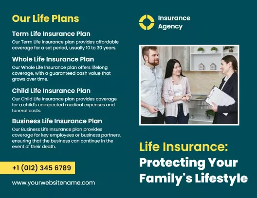 Comprehensive Life Insurance Plans and Benefits Brochure Template