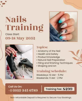 Comprehensive Nail Training Workshop Flyer Template