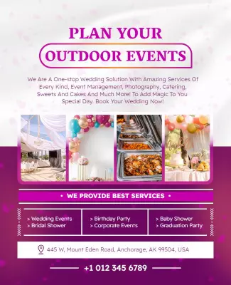 Comprehensive Outdoor Event Planning Services Flyer Template