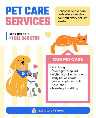 Comprehensive Pet Care Services Flyer Template