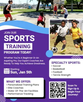 Comprehensive Sports Training Program Flyer Template