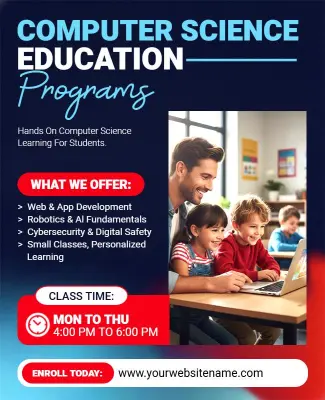 Computer Science Education Programs Flyer Template