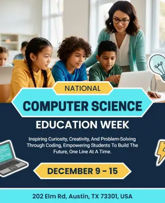Computer Science Education Week Flyer Template