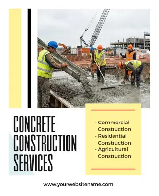 Concrete Construction Services Promotion Poster Template