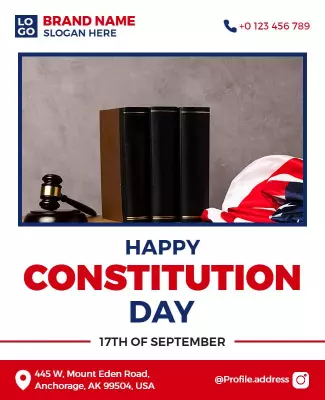 Patriotic Constitution Day Celebration Flyer Template