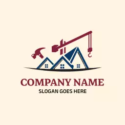 Constructing Modern Homes with Tools and Equipment Logo Template