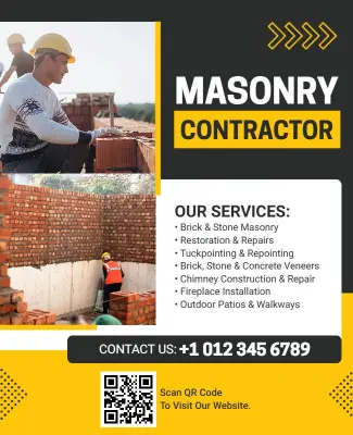 Construction and Masonry Service Details Flyer Template