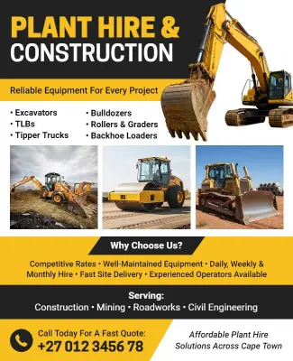 Construction and Plant Hire Services Flyer Template