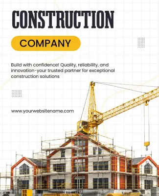 Construction Company Services Promotion Poster Template