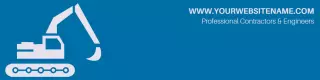 Construction Equipment Graphic on Blue Background LinkedIn Banner Template