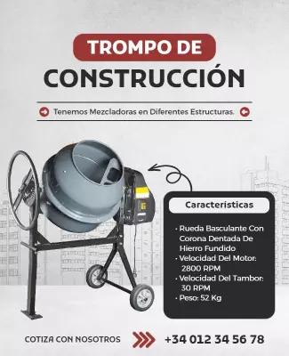 Construction Equipment Promotion Flyer Template
