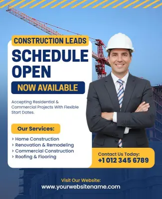 Construction Leads Schedule Opening Flyer Template