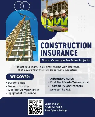 Construction Project Insurance Coverage Flyer Template